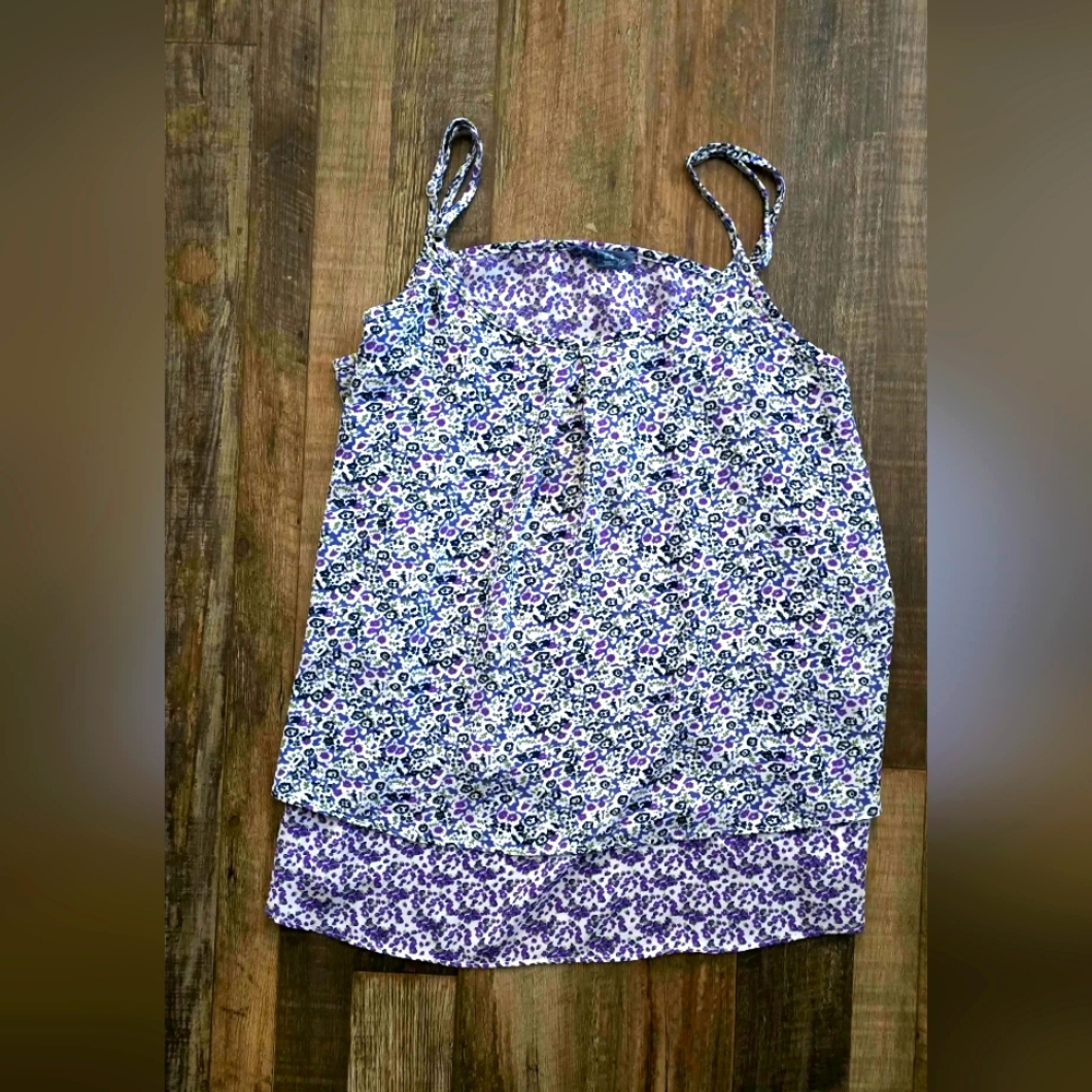 Fleur Bleue Floral Purple Tank Top